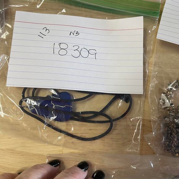 bright blue pendant necklace on black cord wire wrapped natural bohemian boho - Picture 10 of 10